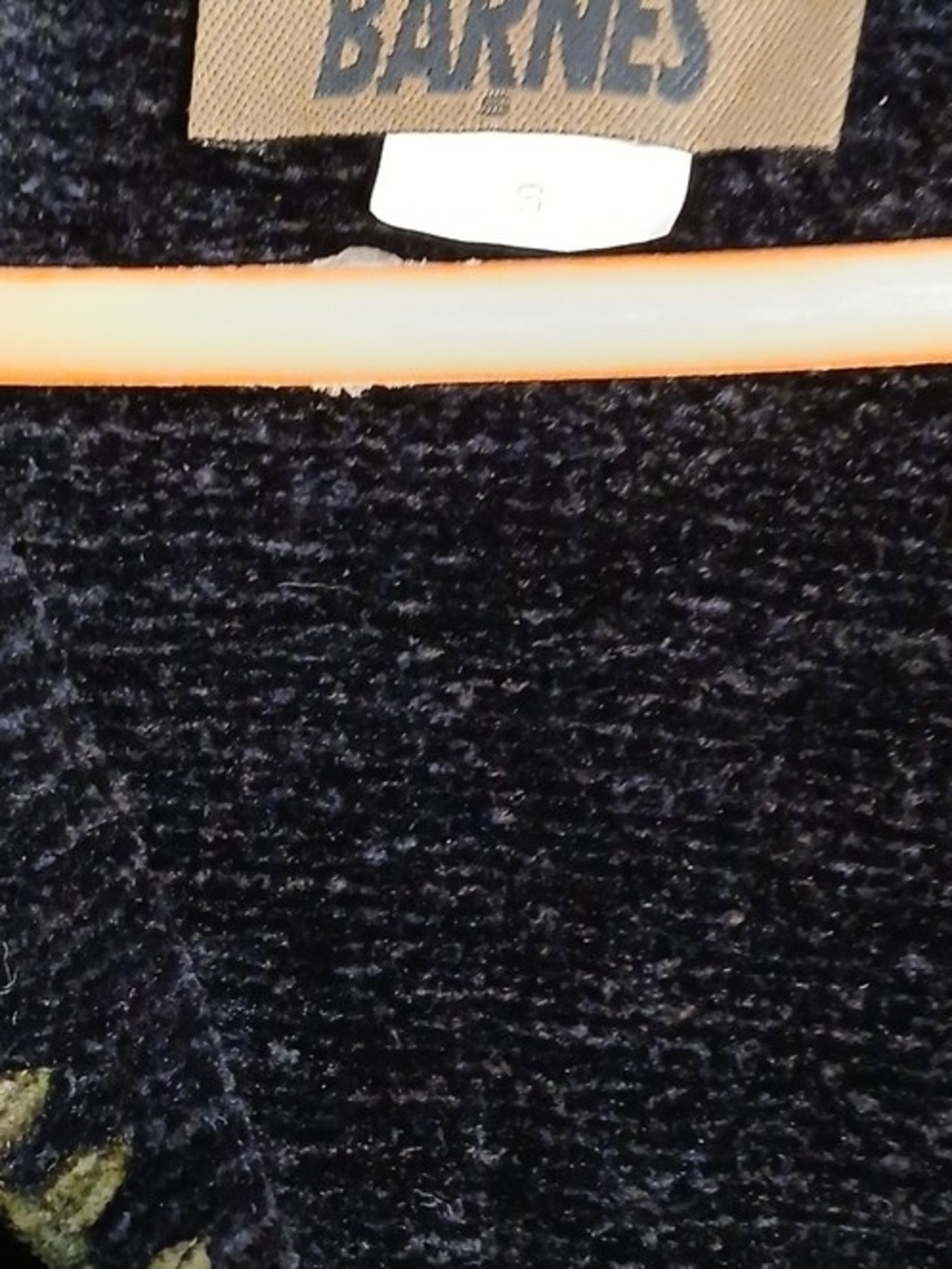Barneys New York Navy Blue Chenille Cardigan
